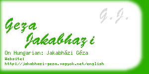 geza jakabhazi business card